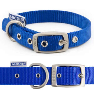 ancol heritage nylon blue dog collar