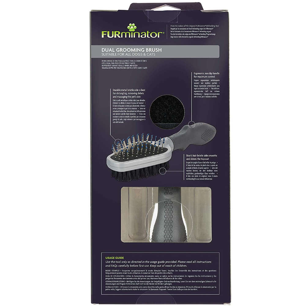 FURminator Dual Grooming Brush for Cats and Dogs - Sales 4 Tails