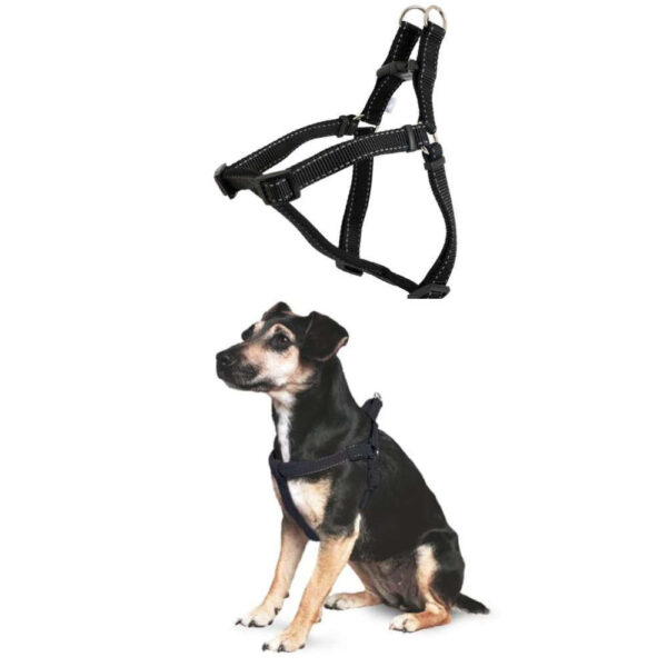 ANCOL BLACK PADDED NYLON DOG HARNESS XL