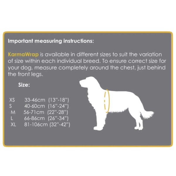 karmawrap measurements table