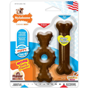 nylabone puppy ring and bone set